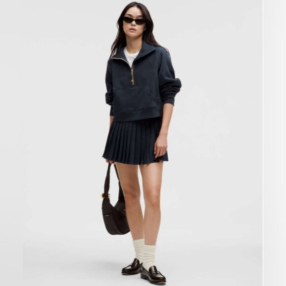 NWT Lululemon Scuba Oversized Funnel-Neck Half Zip Gold Zipper True Navy XS/S - Picture 9 of 15